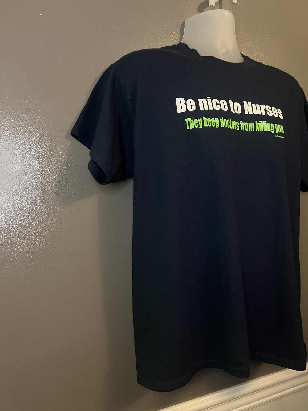 Be Nice to Nurses Shirt Mens Large Black Funny Graphic Humor Medical Nursing - Picture 2 of 7